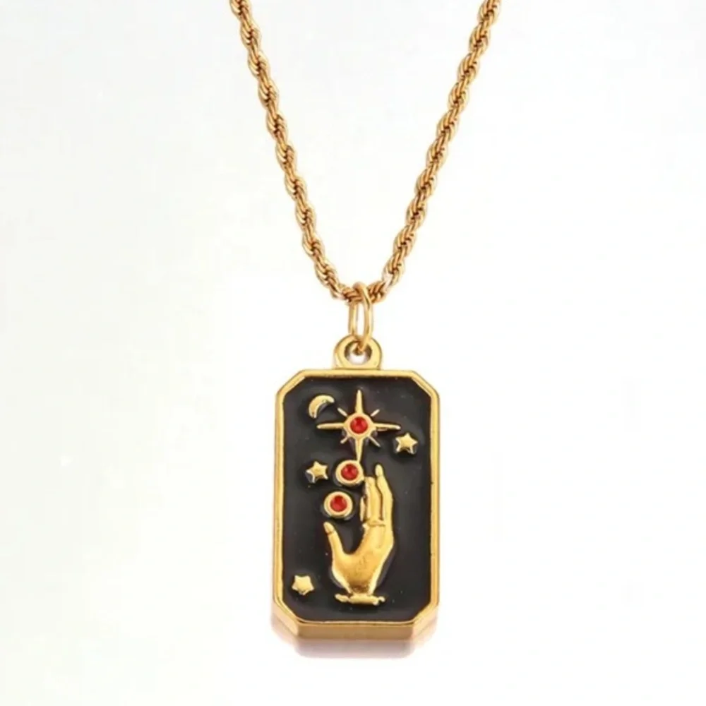 NWT Gold Sun Moon Necklace Dainty Celestial Gothic Boho Festival Charm